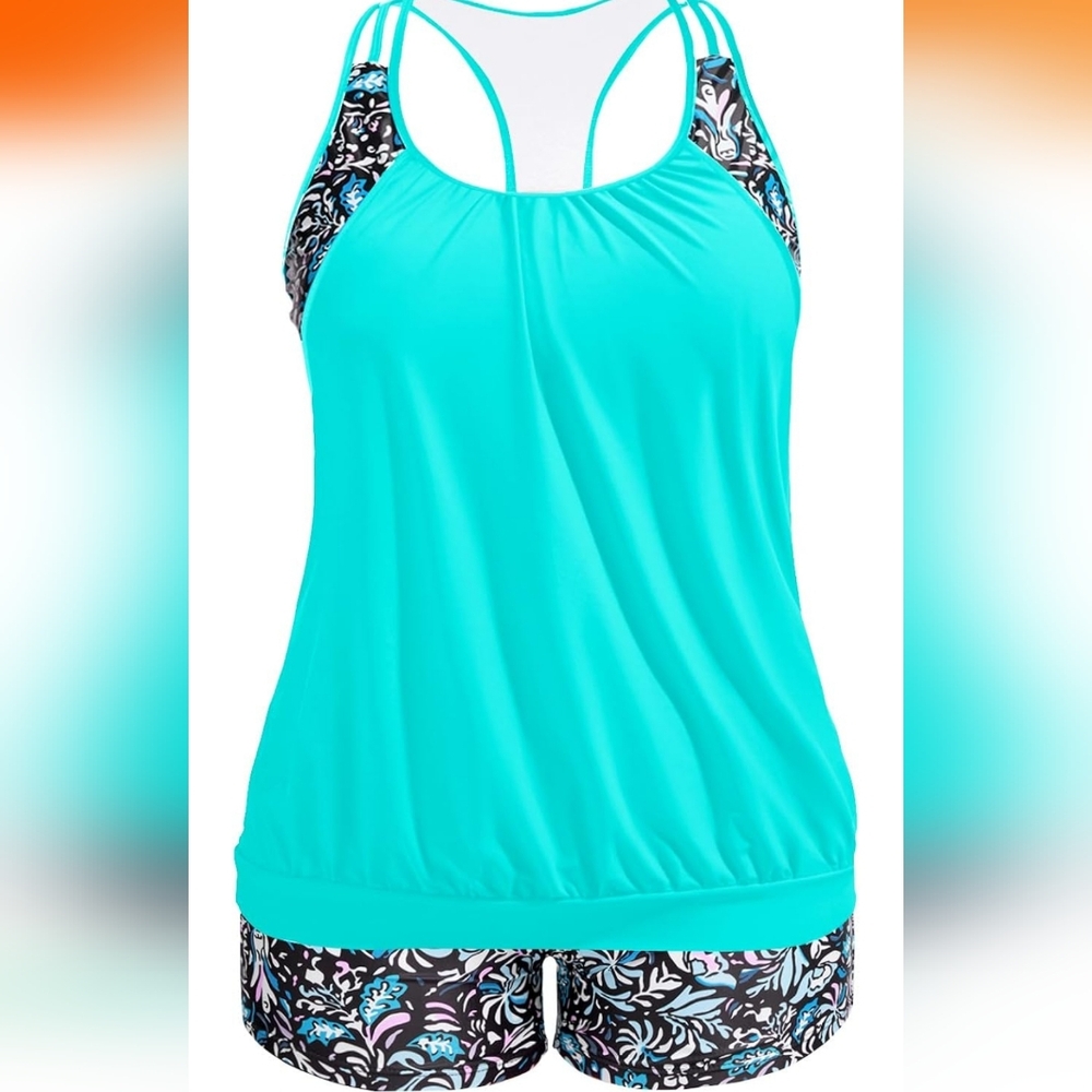 HOLIPICK PLUS SIZE 2 Piece Tankini Swimsuit
